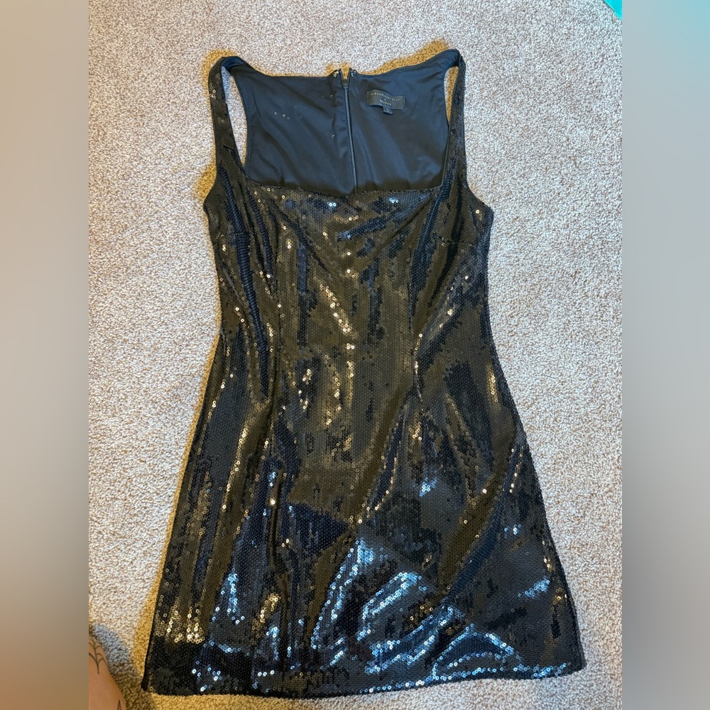 Michael Costello BEAUTIFUL sequin black dress- worn once!